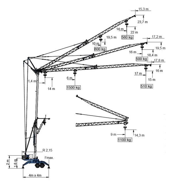 LS 15.17 Trailer Crane Diagram